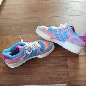 Adidas Kids' Pink and Blue Athletic Shoes